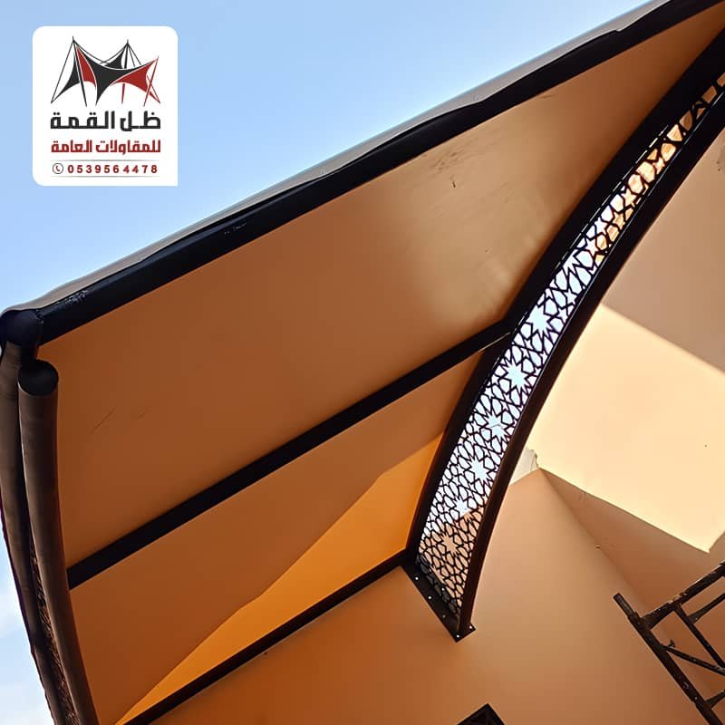 مظلات سيارات كابولي قماش مع حديد قص ليزر