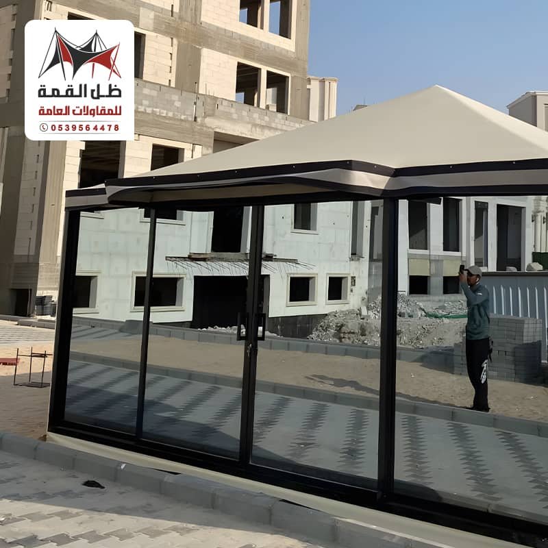 تفصيل خيمة بواجهة زجاج